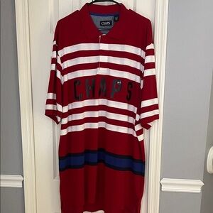 Chaps Bold Red and White Striped Shirt